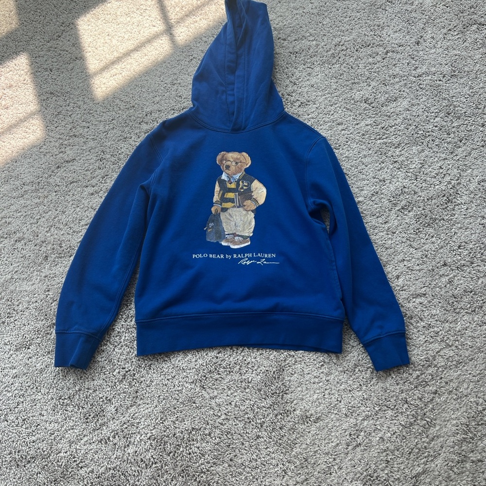 Ralph Lauren Kids Royal Blue Polo Bear Hoodie